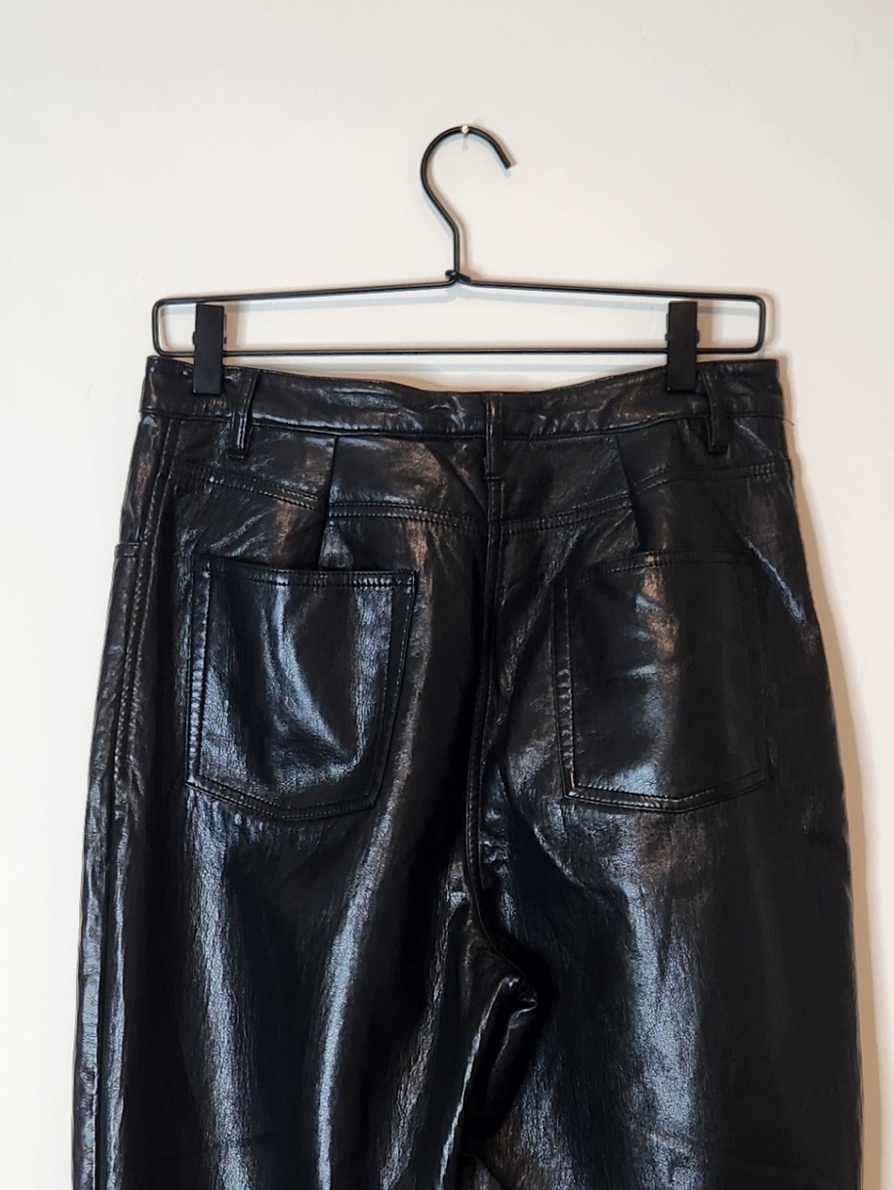 Aritzia Wilfred The Melina Faux Leather Straight Leg Pants In Black Size 14 - Picture 11 of 11